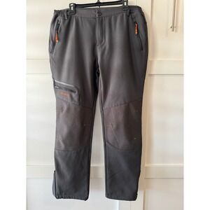Womens EX-Stretch Softshell Hiking Ski Pants Gray Fleece Lined 16 Multi Pocket